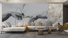 Touching Hands Wallpaper, Line Drawing Mural, Oversized Custom Size Wall Art, Non-Woven, Non-Adhesive, Modern Wall Paper, Removable