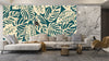 Beige Leaves Wallpaper, Seamless Pattern Mural, Oversized Custom Size Wall Art, Non-Woven, Non-Adhesive, Modern Wall Paper, Removable
