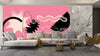 Geometric Shapes Wallpaper, Pink Background Mural, Oversized Custom Size Wall Art, Non-Woven, Non-Adhesive, Modern Wall Paper, Removable