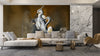 Art Birds Wallpaper, Brown Textured Background Mural, Oversized Custom Size Wall Art, Non-Woven, Non-Adhesive, Modern Wall Paper, Removable