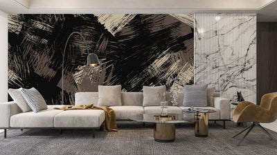 Elegant Paint Strokes Wallpaper, Seamless Pattern Mural, Oversized Custom Size Wall Art, Non-Woven, Non-Adhesive, Modern Wall Paper, Removable