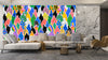 Colorful Diverse People Crowd Wallpaper, Seamless Pattern Mural, Oversized Custom Size Wall Art, Non-Woven, Non-Adhesive, Modern Wall Paper, Removable