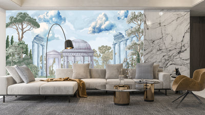 Ancient Roman Architecture Wallpaper, Garden Mural, Oversized Custom Size Wall Art, Non-Woven, Non-Adhesive, Modern Wall Paper, Removable