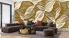 Ethnic Ikat Leaves Wallpaper, Seamless Pattern Mural, Oversized Custom Size Wall Art, Non-Woven, Non-Adhesive, Modern Wall Paper, Removable