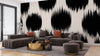 Black Brush Strokes Wallpaper, Seamless Pattern Mural, Oversized Custom Size Wall Art, Non-Woven, Non-Adhesive, Modern Wall Paper, Removable