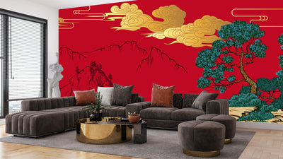 Chinese Painting Wallpaper, Classic Landscape Mural, Oversized Custom Size Wall Art, Non-Woven, Non-Adhesive, Modern Wall Paper, Removable