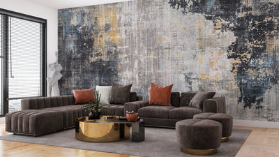 Abstract Retro Wallpaper, Gold Texture Mural, Oversized Custom Size Wall Art, Non-Woven, Non-Adhesive, Modern Wall Paper, Removable
