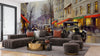 Old Town Wallpaper, Watercolor Mural, Oversized Custom Size Wall Art, Non-Woven, Non-Adhesive, Modern Wall Paper, Removable