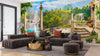 Terrace with Waterfalls Wallpaper, Seascape Mural, Oversized Custom Size Wall Art, Non-Woven, Non-Adhesive, Modern Wall Paper, Removable