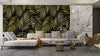 Tropical Luxury Golden Palm Wallpaper, Seamless Pattern Mural, Oversized Custom Size Wall Art, Non-Woven, Non-Adhesive, Modern Wall Paper, Removable