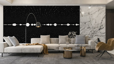 Points in Space Wallpaper, Dimensional Abstract Mural, Oversized Custom Size Wall Art, Non-Woven, Non-Adhesive, Modern Wall Paper, Removable