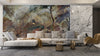 Peacock Wallpaper, Vintage Drawing Mural, Oversized Custom Size Wall Art, Non-Woven, Non-Adhesive, Modern Wall Paper, Removable