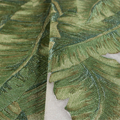 Luxury Leaf Pattern Wallpaper, Green Embossed Botanical Tropical Exotic Wallcovering, Plants Tropical Design - Walloro High End Wallcoverings & More