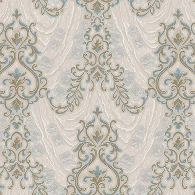 Luxury Textured Embossed Flowered Gray, Home Wall Decor, Aesthetic Wallpaper, Textured Wallcovering Non-Adhesive- 41.7”W X 393”H - Walloro High End Wallcoverings & More
