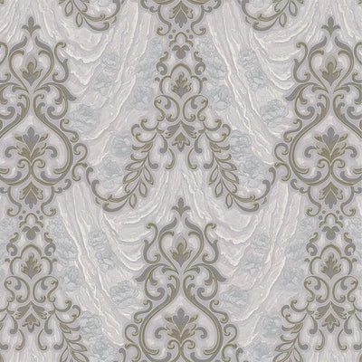Marble Flowered Textured Embossed Gray, Home Wall Decor, Aesthetic Wallpaper, Textured Wallcovering Non-Adhesive- 41.7”W X 393”H - Walloro High End Wallcoverings & More