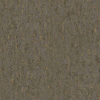Modern Cork Dark Gray Embossed Wallpaper, Gold Shiny Rich Textured Wallcovering, Traditional, Camper Van Log Cabin, 114 sq ft Roll, Metallic - Walloro High End Wallcoverings & More