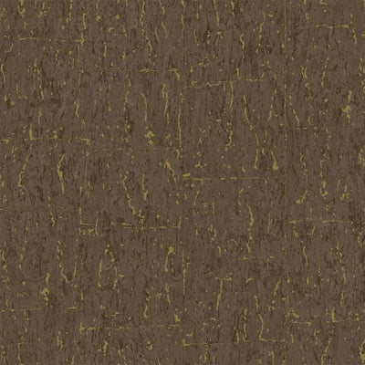 Modern Dark Cork Embossed Wallpaper, Rich Textured Wallcovering, Traditional, Camper Van Log Cabin Decor, 114 sq ft, Metallic Brown Gold - Walloro High End Wallcoverings & More
