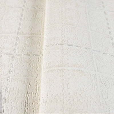Modern Embossed Geometric Vanilla Home Wall Decor, Aesthetic Wallpaper, Textured Wallcovering Non-Adhesive and Non-Peel - Walloro High End Wallcoverings & More