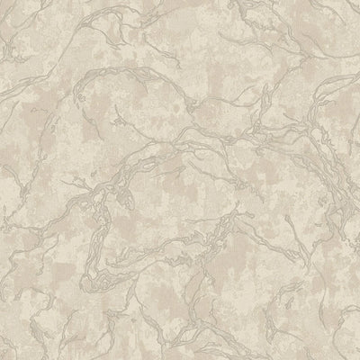 Modern Veined Texture Metallic Wallpaper, Light Beige, Silver Modern 3D Embossed Marble Metallic Accents, Industrial Deign - Walloro High End Wallcoverings & More