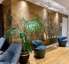 Mountains Scenic Wall Mural, Yellow Landscape Wallpaper, Modern Custom Size Wall Covering, Non-Woven, Non-Pasted, Washable, Removable, Extra Large Wall Covering - Walloro High End Wallcoverings & More