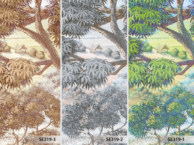 Nature Landscape Wall Mural, Green Trees Scene Wallpaper, Flowers Extra Large Custom Size Wall Art, Non-Woven, Non-Pasted, Removable, Washable - Walloro High End Wallcoverings & More