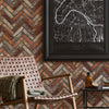 Realistic Embossed Brick Wallpaper, Red, Orange Chevron Pattern Stone Wall Decor, Home Commercial Use Textured Wallcovering - Walloro High End Wallcoverings & More