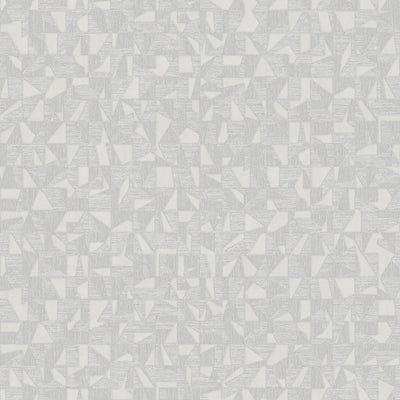 Shimmering Geometric Shapes Wallpaper, Light Gray Deep Embossed Asymmetrical Design Wallcovering - Walloro High End Wallcoverings & More