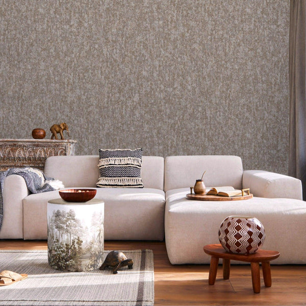 Solid Color Modern Embossed Wallpaper, Light Brown Plain Abstract Distressed Home Wall Decor, Non-Woven, Non-Pasted, Large Roll - Walloro High End Wallcoverings & More