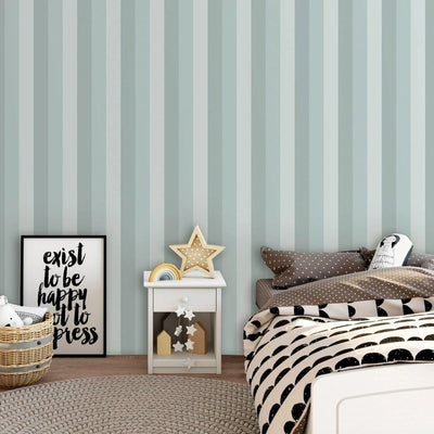 Striped Textured Wallpaper for Kids Room, Boys Bedroom Wall Paper, Nursery Wallpaper, 114 sq ft, Blue Gray Wallpaper, Washable, Modern - Walloro High End Wallcoverings & More