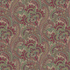Stylish Paisley Green Red Wallpaper, Textured Wallcovering, Large 114 sq ft Roll, Washable, Home Wall Decor, Accent Wall Paper, Washable - Walloro High End Wallcoverings & More