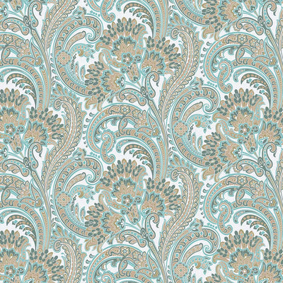 Stylish Paisley Wallpaper, Textured Wallcovering, Large 114 sq ft Roll, Washable, Home Wall Decor, Accent Wall Paper, Washable, Blue Brown - Walloro High End Wallcoverings & More