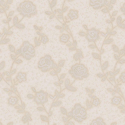 Super Durable Light Gray Flowered Embossed Wallpaper,Home Wall Decor, Aesthetic Wallpaper,Textured Wallcovering Non-Adhesive- 41.7”W X 393”H - Walloro High End Wallcoverings & More