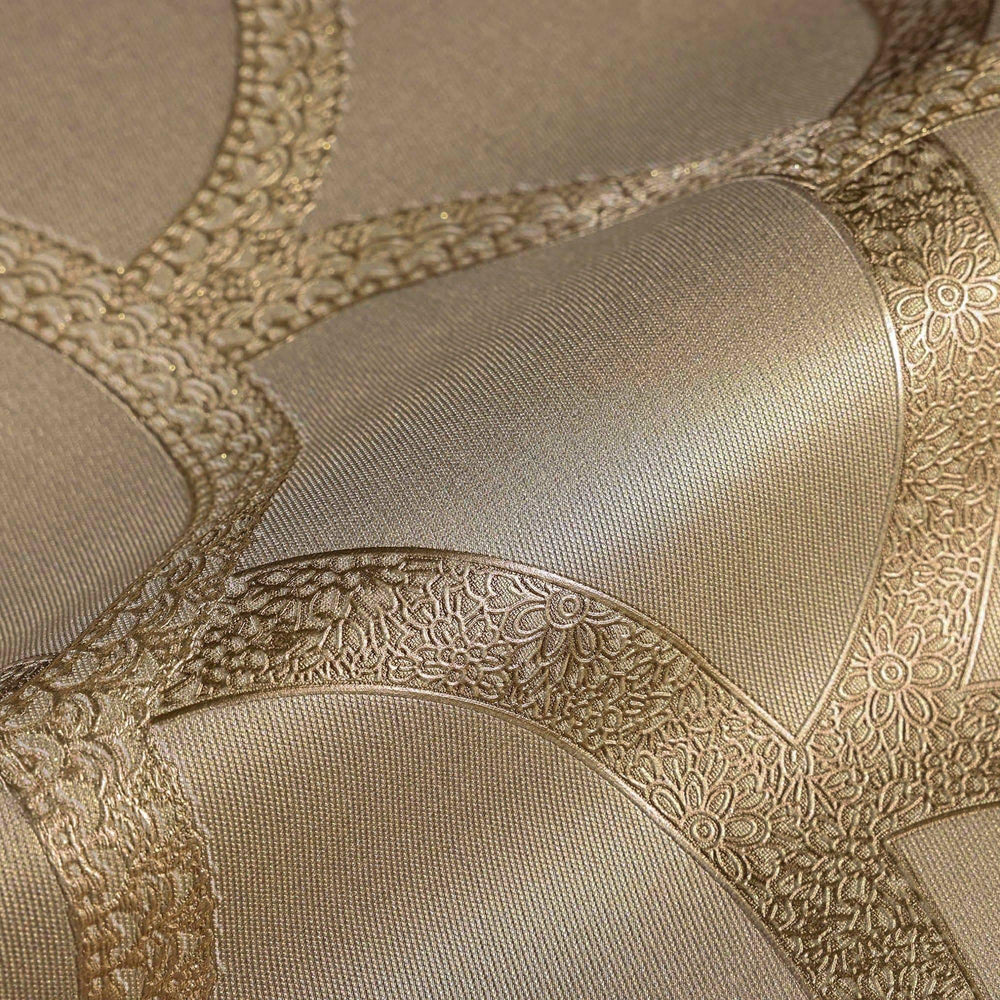 Tan Luxury Fish Scale Deep Embossed Wallpaper, 3D Textured Lace Patter ...