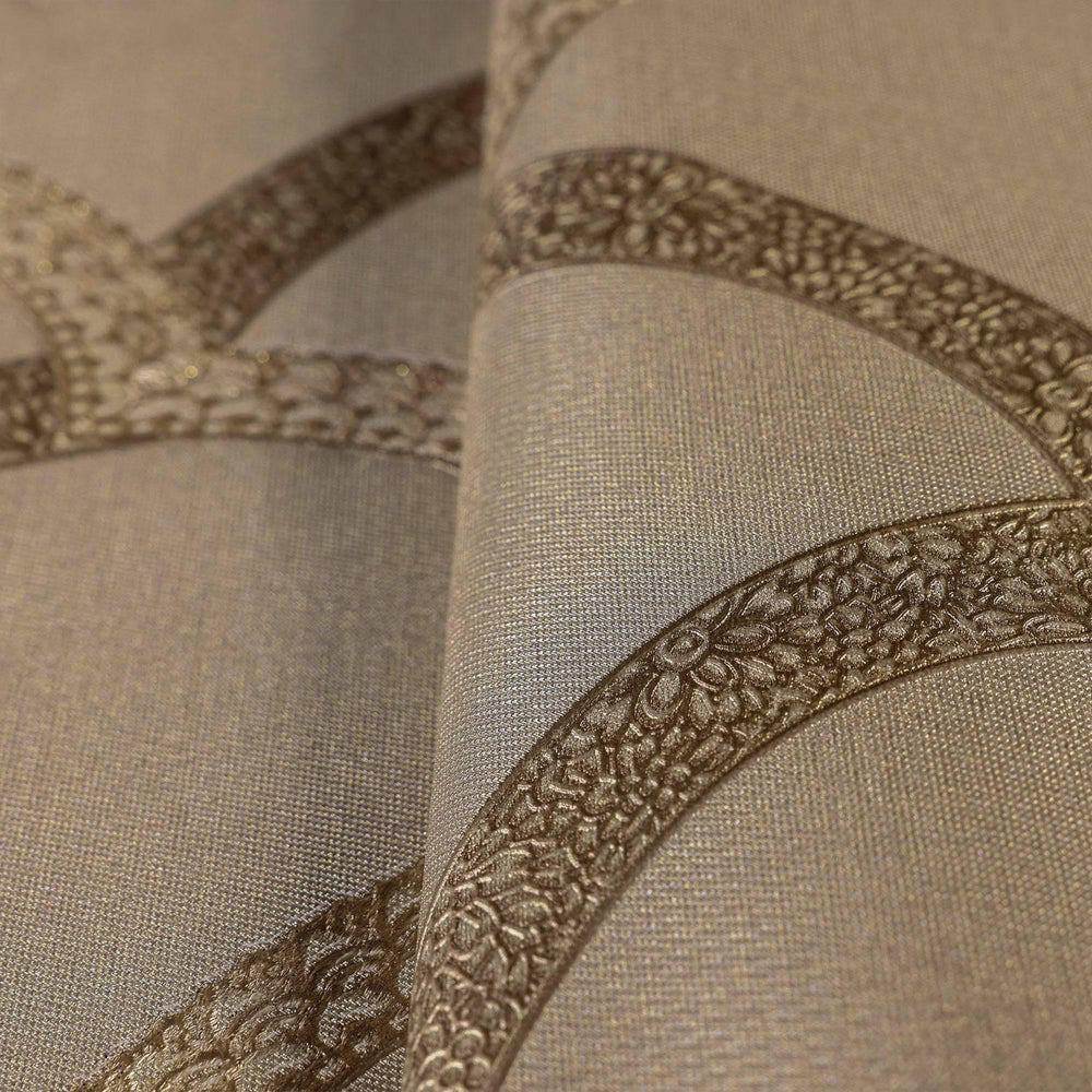 Tan Luxury Fish Scale Deep Embossed Wallpaper, 3D Textured Lace Patter ...