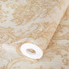 Timeless Velvet Feel Damask Embossed Wallpaper, Cream, Light Gold 3D Textured, Flocked, Washable, Luxury Wall Decoration - Walloro High End Wallcoverings & More