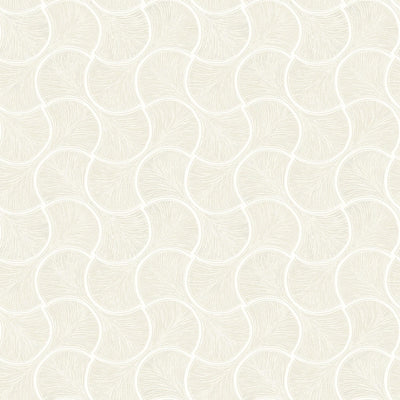 White Round Geometric Shapes Deep Embossed Wallpaper, Shiny Surface Textured Wall Accent Decor - Walloro High End Wallcoverings & More