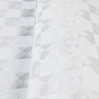 White Solid Color Square Pattern Geometric Wallpaper, 3D Embossed Glossy Sleek Checkered Wall Paper - Walloro High End Wallcoverings & More