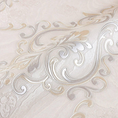 White Textured Embossed Flowered Gray, Home Wall Decor, Aesthetic Wallpaper, Textured Wallcovering Non-Adhesive- 41.7”W X 393”H - Walloro High End Wallcoverings & More