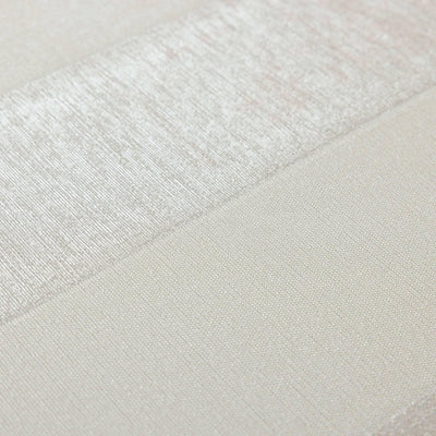 White Timeless Bold Striped Wallpaper, Flocked Textured Velvet Feeling Thick Lines Wallcovering - Walloro High End Wallcoverings & More