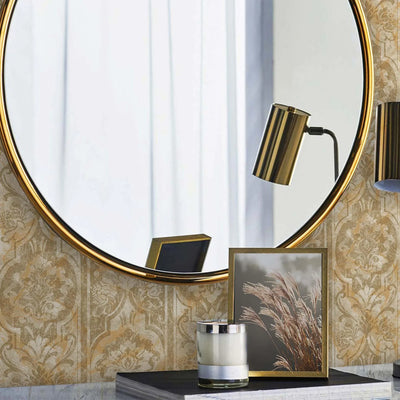 Yellow Washed Distressed Wallpaper, Rich Damask Textured Wallcovering, Large 114 sq ft Roll, Washable, Rusted Effect, Abstract Wallpaper - Walloro High End Wallcoverings & More