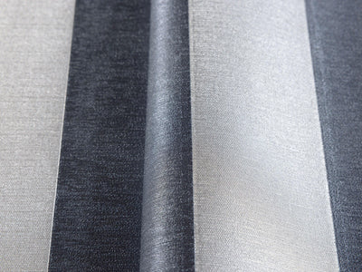 Dark Blue Timeless Bold Striped Wallpaper, Flocked Textured Velvet Feeling Thick Lines Wallcovering - Walloro High End Wallcoverings & More