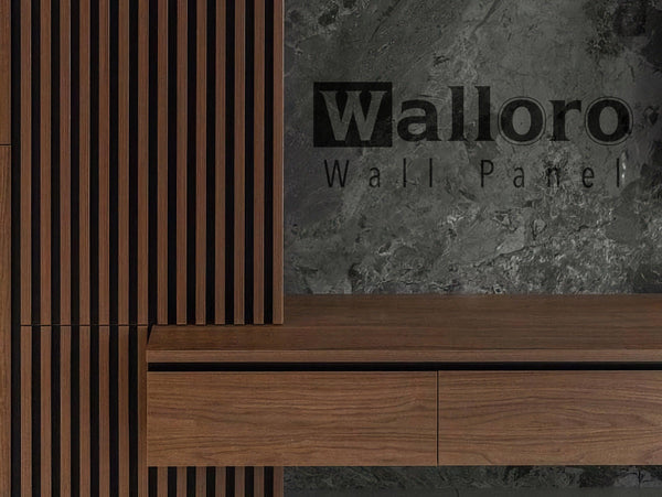 Walnut Wood Grain Wall Panel, PS Wall Home Decoration Panel-Premium Quality - Walloro High End Wallcoverings & More